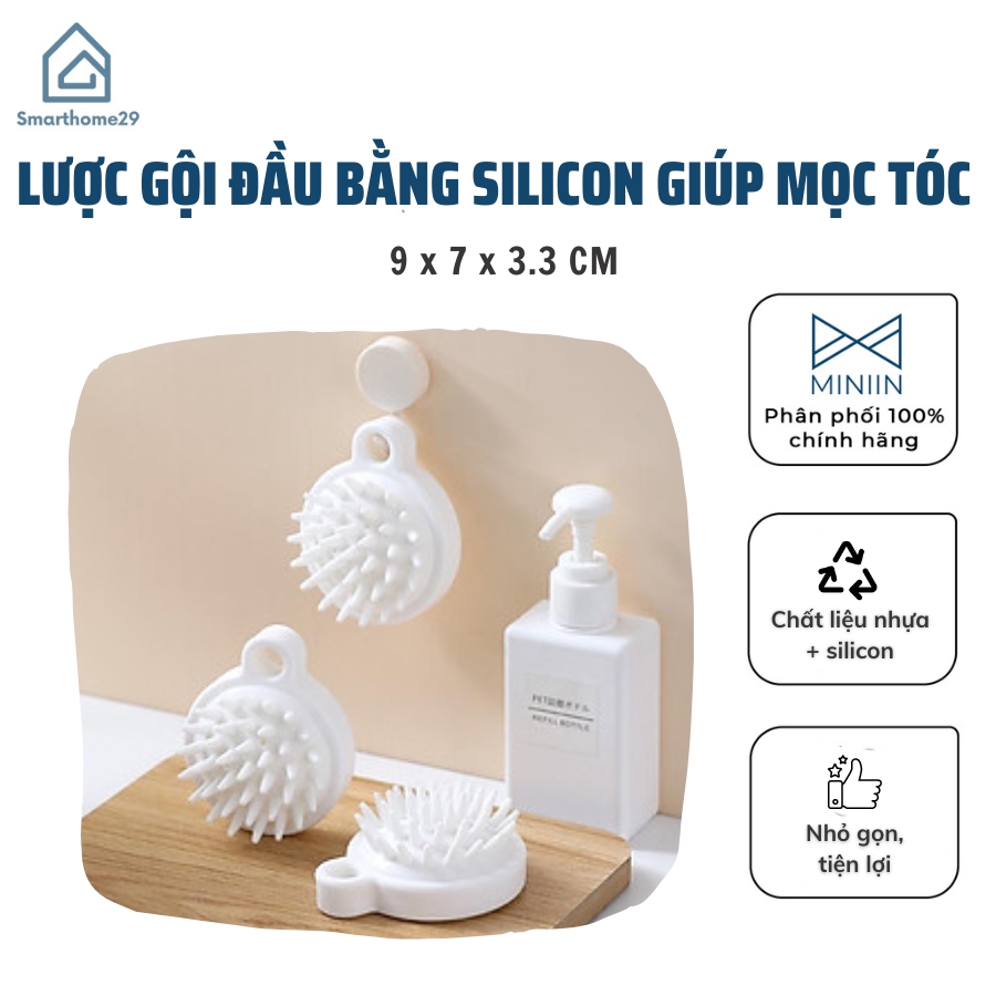 Lược Gội Đầu Bằng Silicon, Mát Xa Da Đầu, Giảm Rụng, Kích Thích Mọc Tóc, Tiện LợI - HÀNG LOẠI 1- CHÍNH HÃNG MINIIN