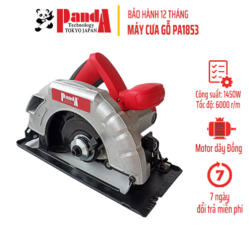 Máy cưa gỗ PANDA PA1853, Máy cưa đĩa thân nhôm, Tặng kèm lưỡi cưa 185mm