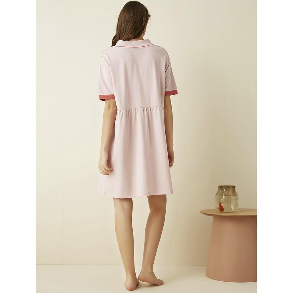 Đầm bầu dáng rộng hoa sen bamboo cotton dệt kim cao cấp Snugg