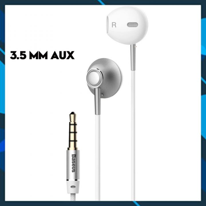 Tai nghe nhét tai jack 3.5mm Baseus H06 dài 1.2M dây TPE vải cho Smartphone ( 2 màu ) - Hàng chính hãng