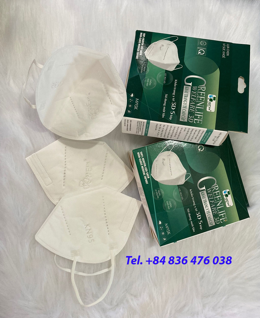 [Combo 3 hộp] Khẩu trang y tế kháng khuẩn cao cấp N95 GREEN LIFE - có chứng nhận kiểm định chất lượng