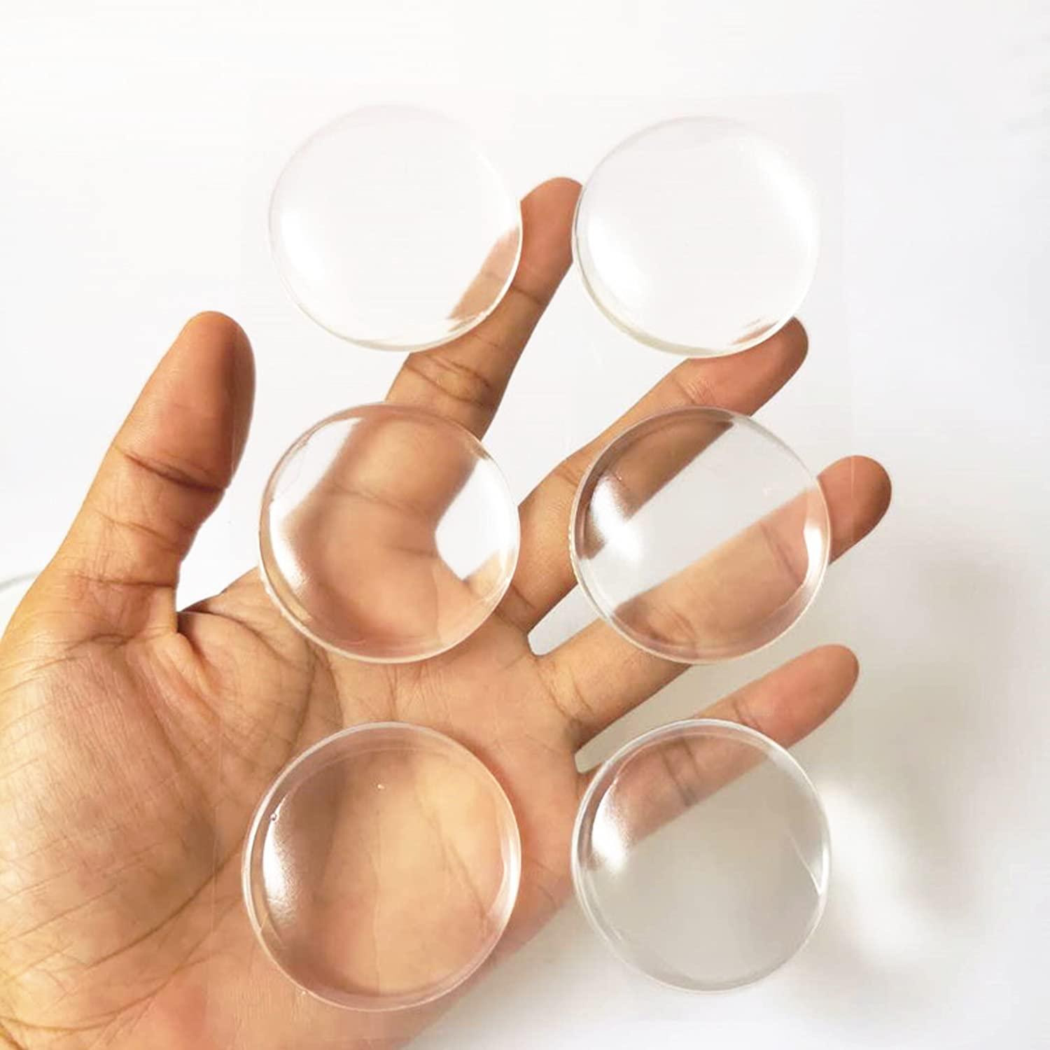 Cửa ngăn chặn bảo vệ tường 6pcs Chừng cửa trong suốt Chừng tự làm hỏng cánh cửa đệm tròn tròn nút cao su mềm Từng cửa dừng cho tủ, tường và tay nắm cửa