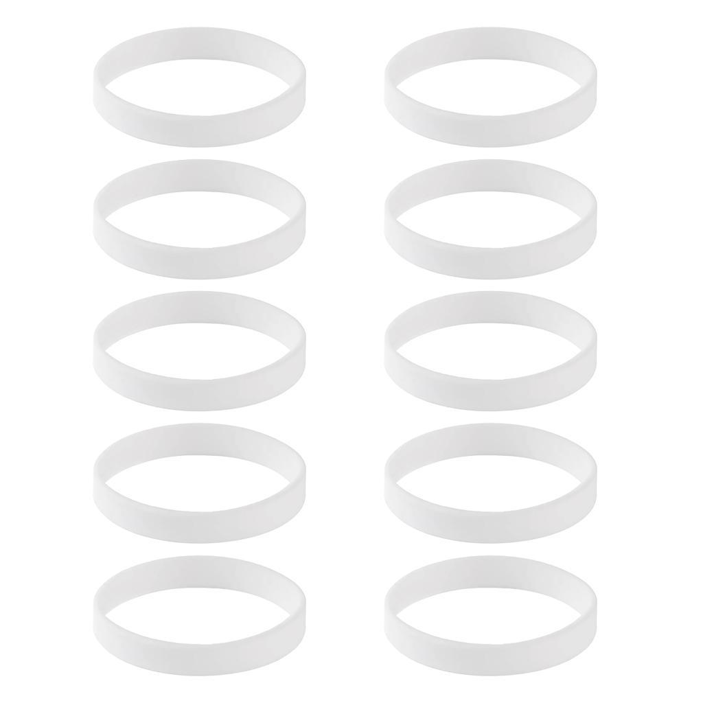 10 Pieces/ Blank Silicone Wristbands Fashion Rubber Bracelet White