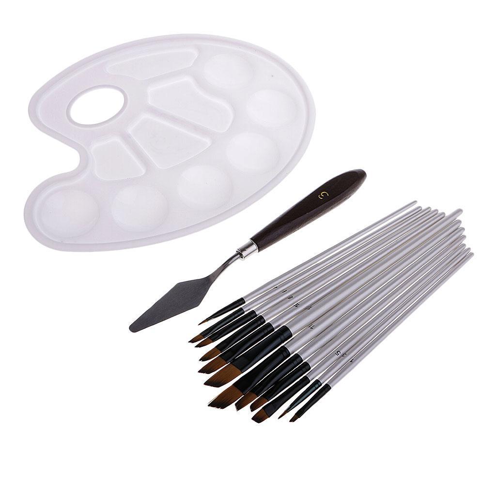 Tube Acrylic Paint Set Pigment Art Painting Drawing Tools Brushes Palette