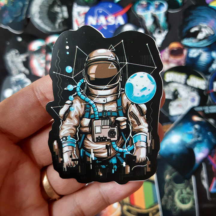 Bộ Sticker dán cao cấp chủ đề NASA - Dùng dán Xe, dán mũ bảo hiểm, dán Laptop