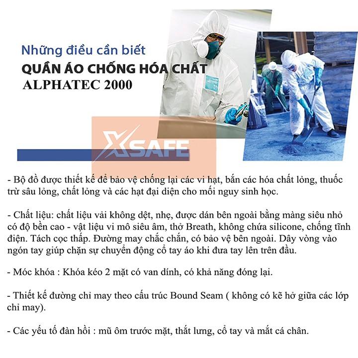 Quần áo chống hóa chất phòng dịch Alphatec 2000 Model 111 Chống hóa chất - Chống lấy nhiễm cấp độ 4 ISO Type 5 6