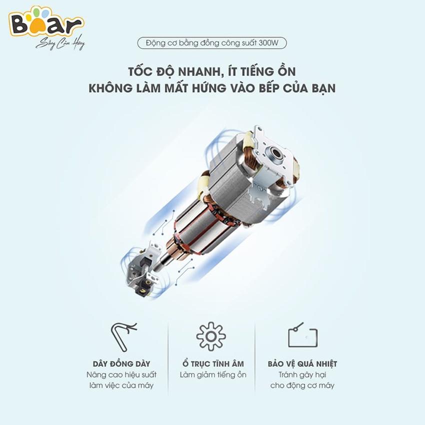 Máy xay thịt đa năng Bear, cối thủy tinh 2L 300W, dao 4 lưỡi thép không gỉ, Anh Lam Store - Hàng nhập khẩu