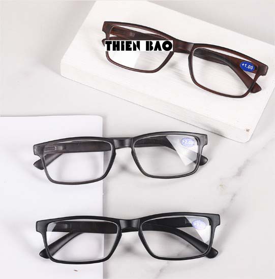 Kính lão thị , viễn thị loại cao cấp Đen Nhám cực đẹp, tròng chuẩn độ NAM NỮ Nhật bản loại I KVD034 hàng đẹp TR90