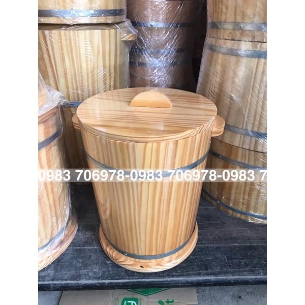 Thùng gỗ đựng gạo phong thủy 20ky(cam kết chất lượng gỗ 100%)