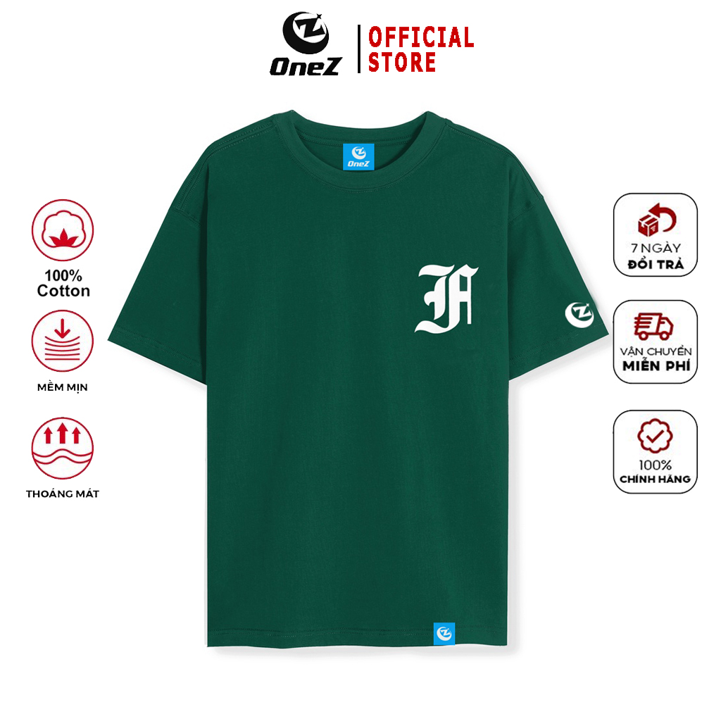 Áo phông local brand basic tay lỡ form rộng unisex OneZ logo F Premium 100% Cotton định lượng 250gsm