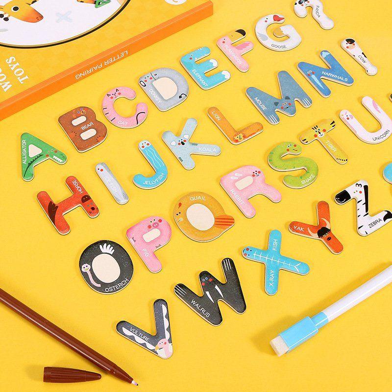 QUYỂN SÁCH GỖ NAM CHÂM TỪ TÍNH HỌC ALPHABET TIẾNG ANH (MAGNETIC ALPHABET BOOK COGNITIVE)