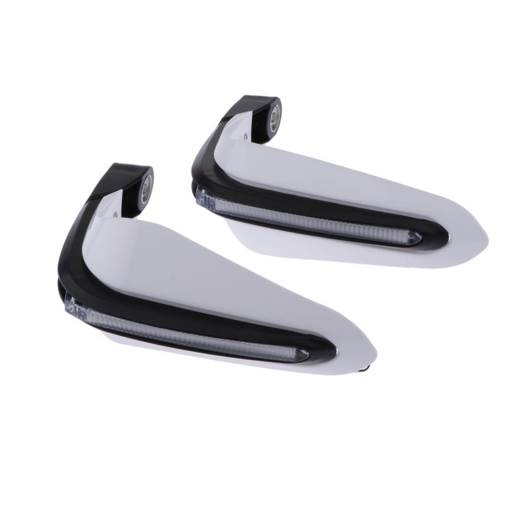 1 Pair Universal Motorcycle Hand Guards with LED Lights - Handlebar Handguard Handle Protector for ATV Dirt Bike Motorbike Scooter