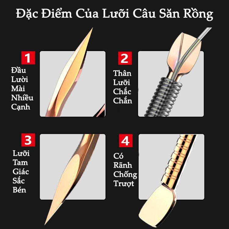 Lưỡi câu cá CJF SĂN RỒNG có ngạnh Nhật Bản siêu bén siêu bền cao cấp