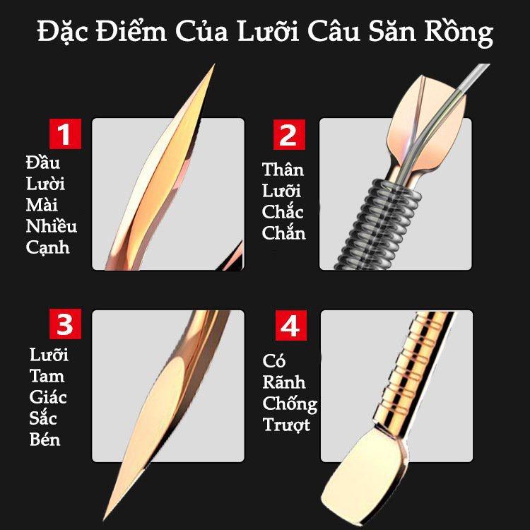 Lưỡi câu cá CJF SĂN RỒNG có ngạnh Nhật Bản siêu bén siêu bền cao cấp