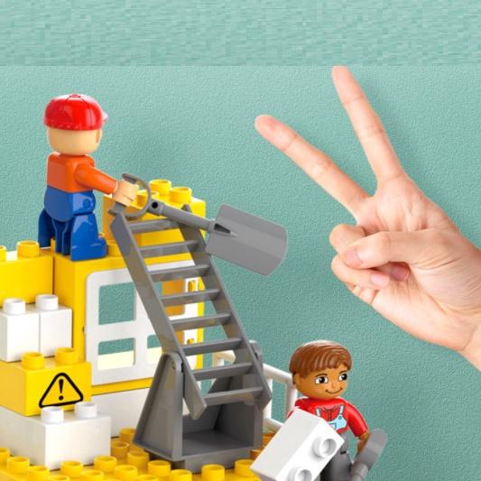 Lắp ráp xếp hình Đồn cảnh sát, cứu hỏa, công trình đồ chơi cho bé