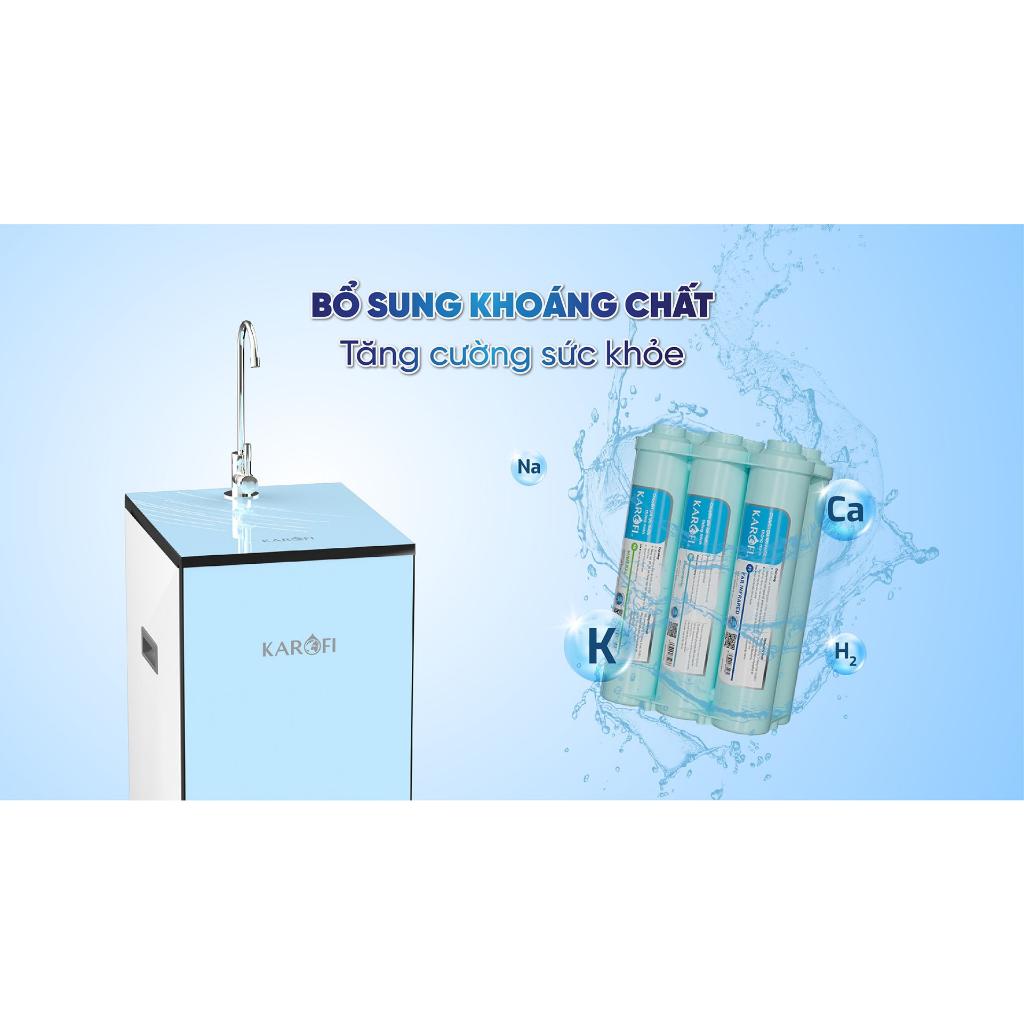 Máy lọc nước 10 lõi Karofi KAQ-L08 - Màng RO Hàn 100 GPD, Lõi Smax Pro V &amp; HP 6.0 bổ sung khoáng chất - Giao lắp mi - Hàng Chính Hãng