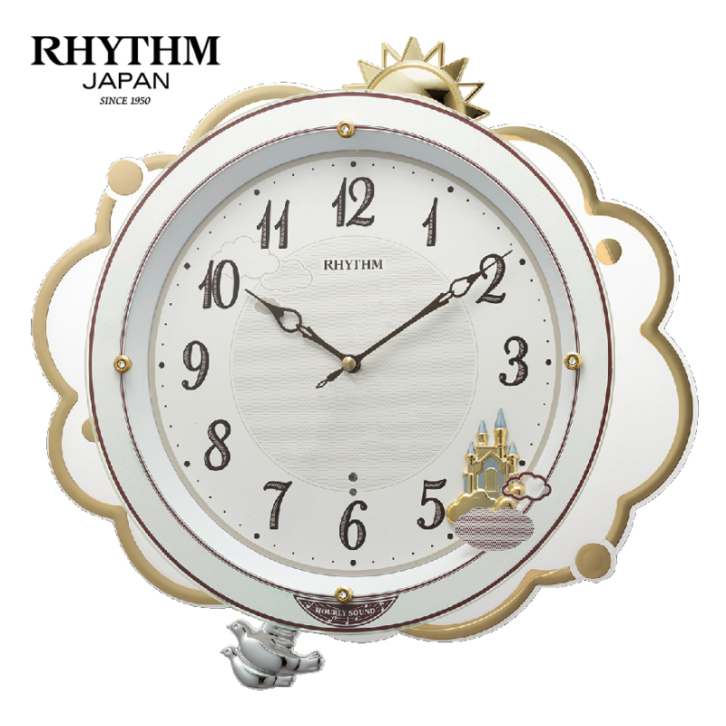 Đồng hồ treo tường Nhật Bản Rhythm Magic Motion 4MJ445WR03 – Kích thước 38.0 × 36.6 × 6.3 cm. Dùng PIN.