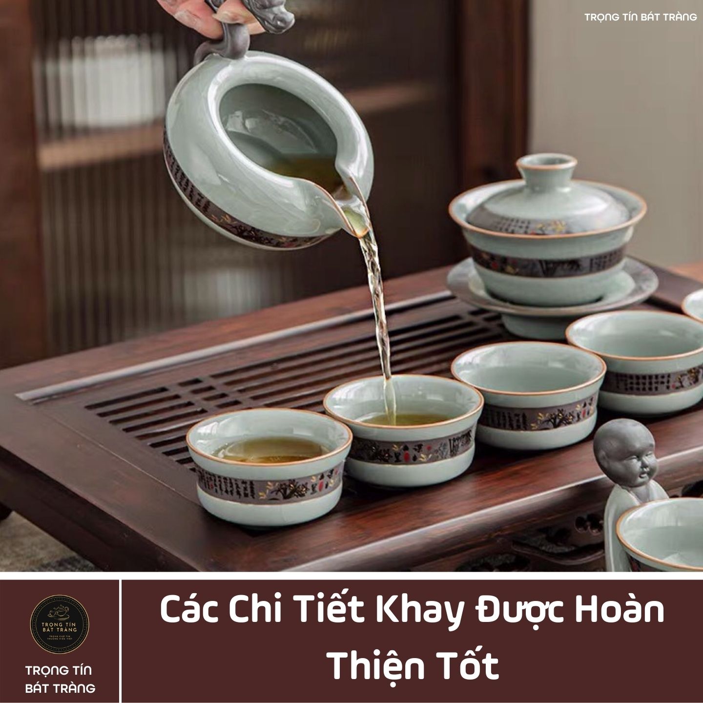 KT 22 Khay Trà Tre Cao Cấp Chữ Nhật Kích Thước Kích Thước 40*28*5.5