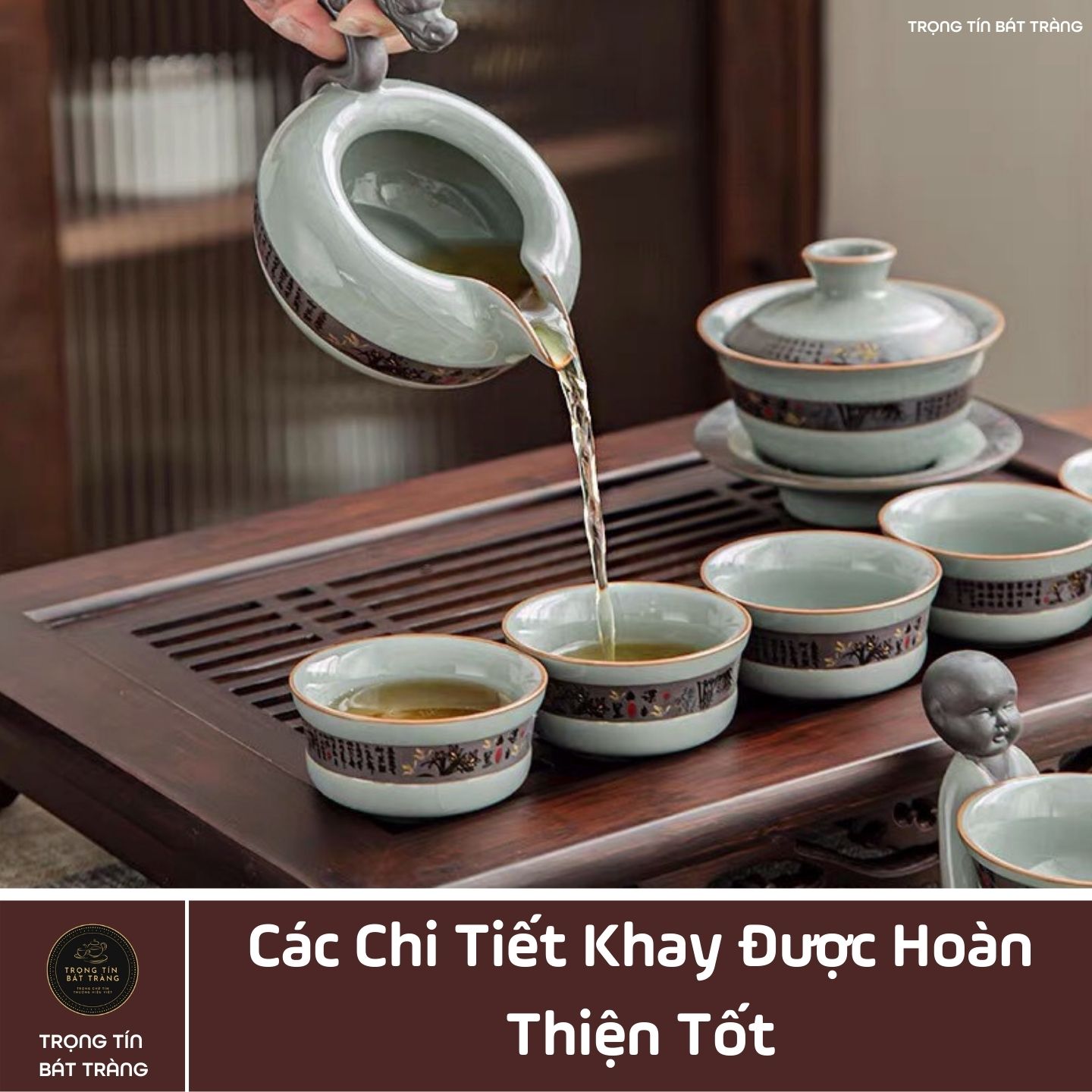 KT 22 Khay Trà Tre Cao Cấp  Chữ Nhật Kích Thước Kích Thước 40*28*5.5