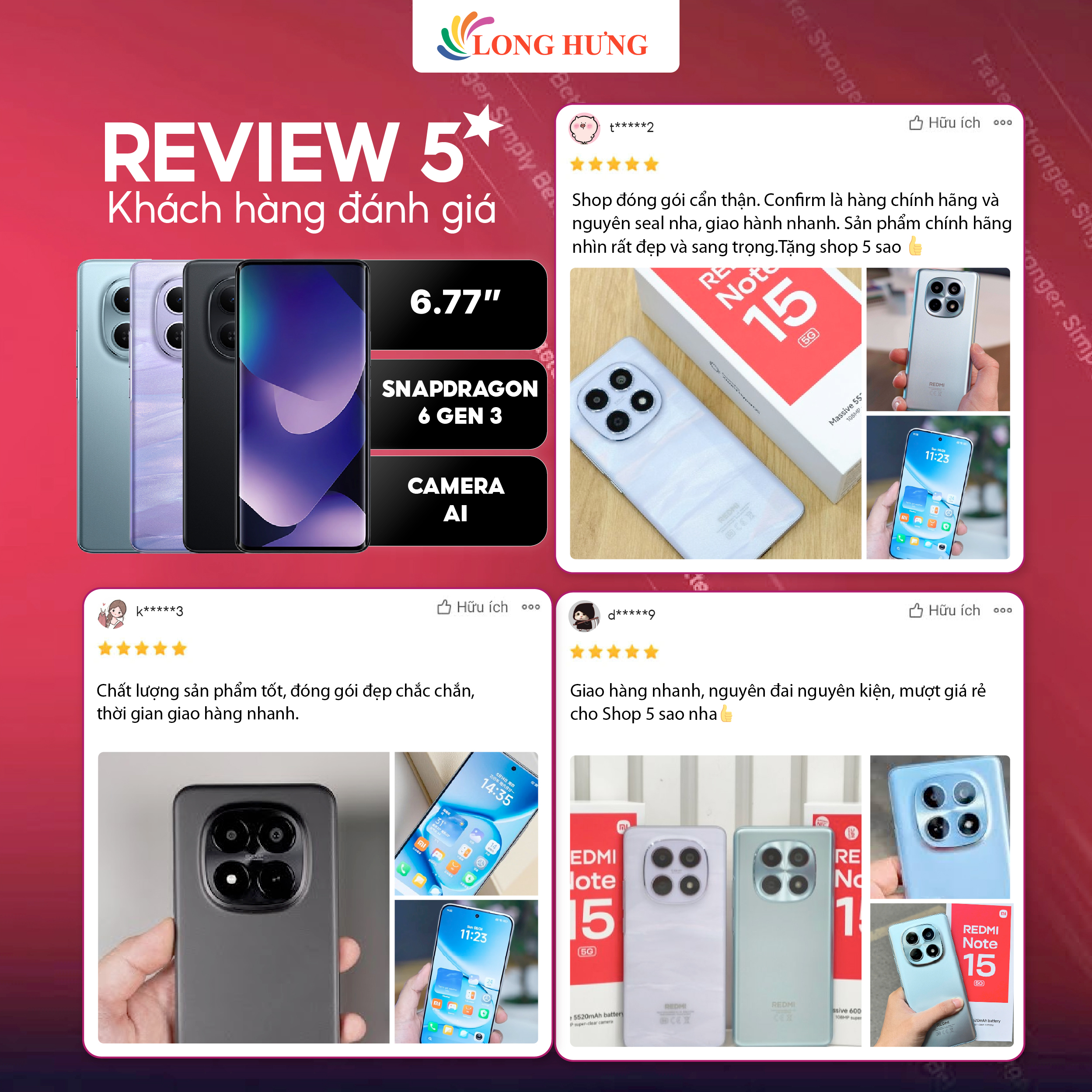 Điện thoại Xiaomi Redmi Note 15 5G (6GB/128GB) - Hàng chính hãng