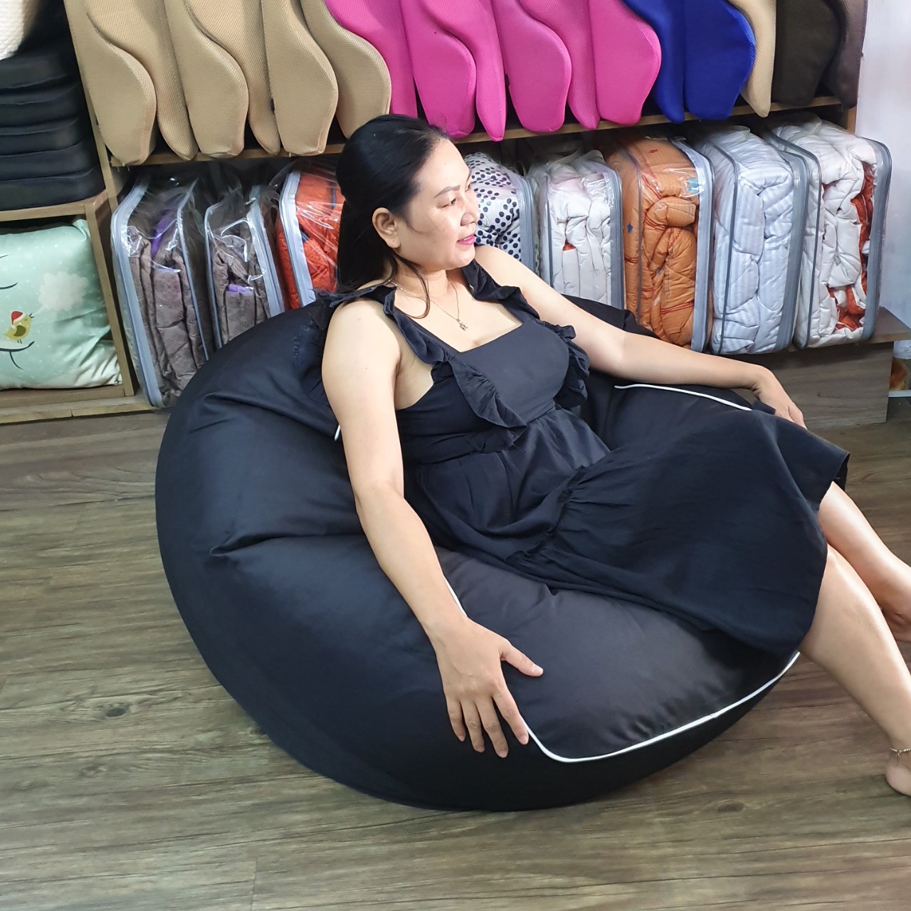 Beanbag Casual Màu Đen