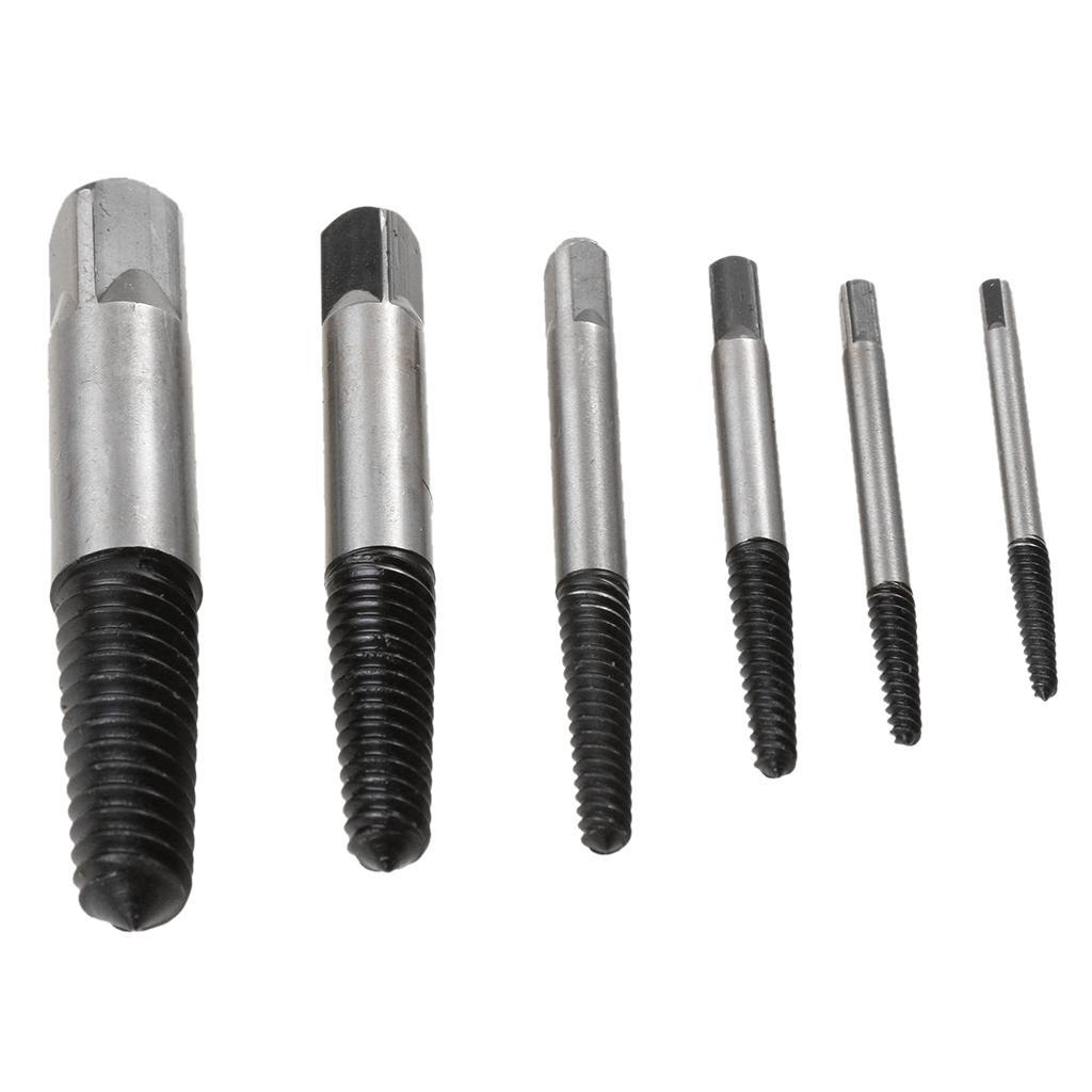 6x 4-25mm Small - Large Screw Extractor Set In Case Broken Stud Bolt Remover