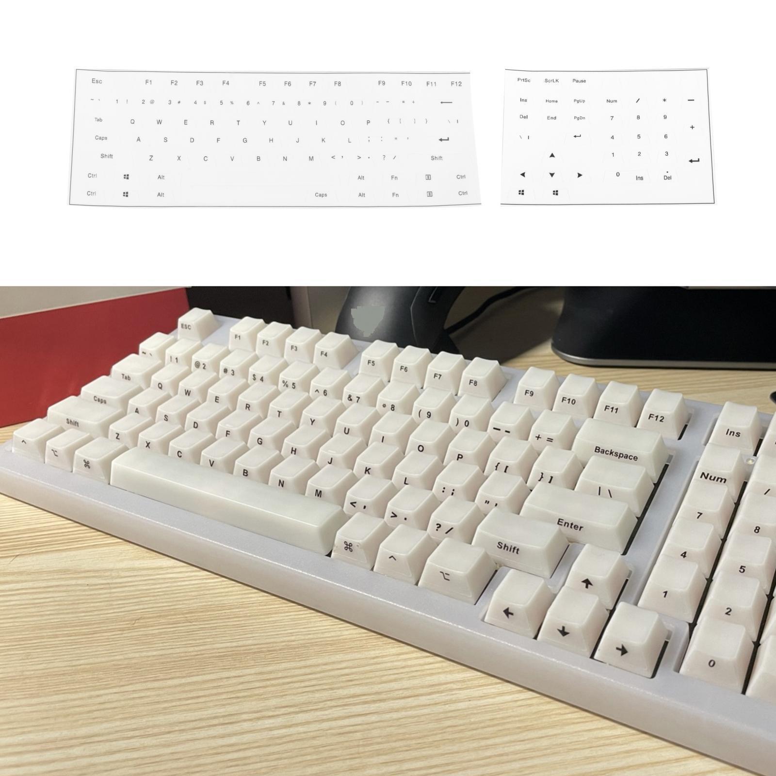 Universal Keyboard Side Stickers for Mechanical Keycaps white black