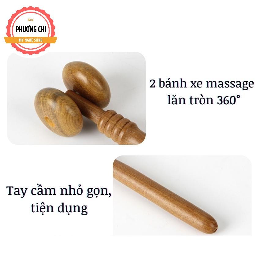 Cây lăn massage mặt mũi bằng gỗ thơm