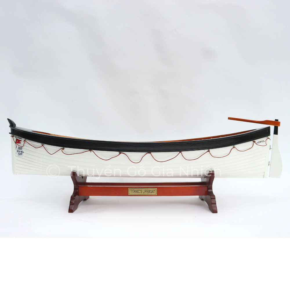 Mô Hình Thuyền Gỗ Phong Thủy Gia Nhiên, Thuyền Gỗ TITANIC'S LIFEBOAT, Dài 60cm, Thuyền Trang Trí Xuất Khẩu Chất Lượng Cao