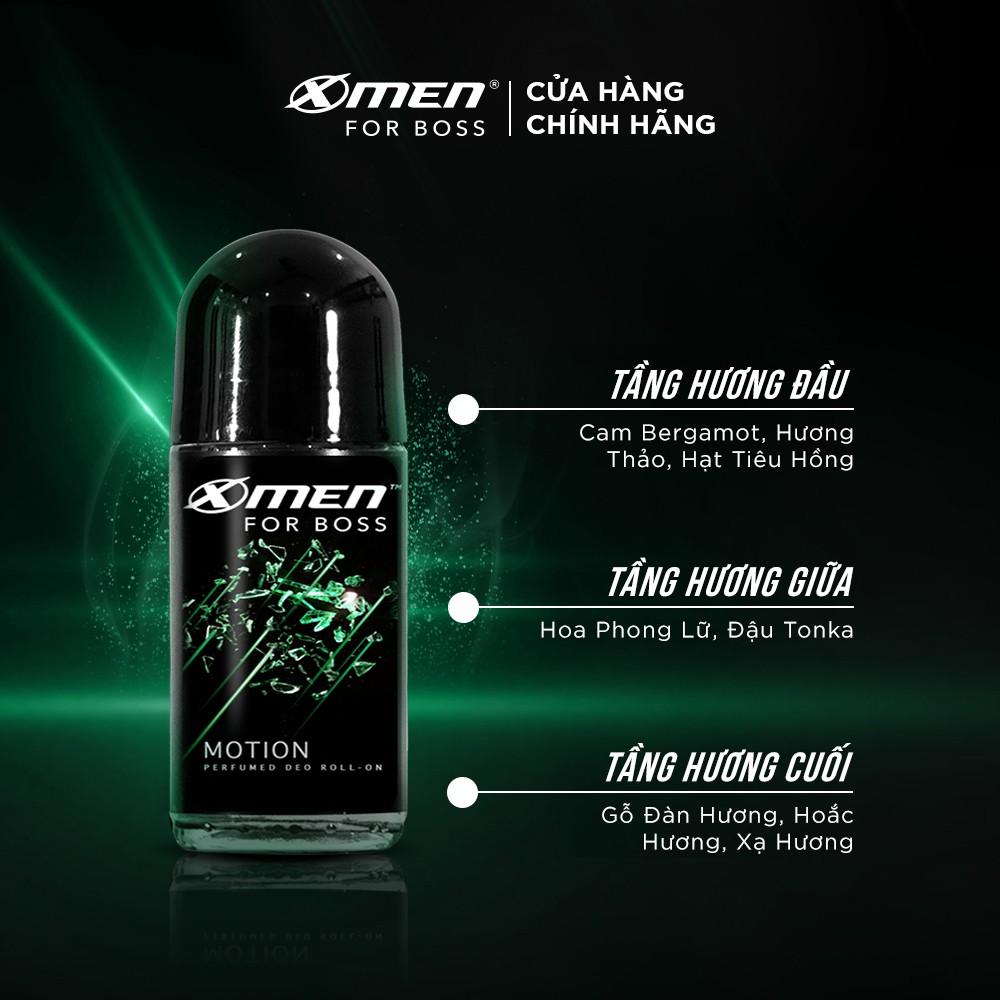 Combo 2 Lăn khử mùi Xmen for Boss 50ml/chai Hương Năng Động Motion