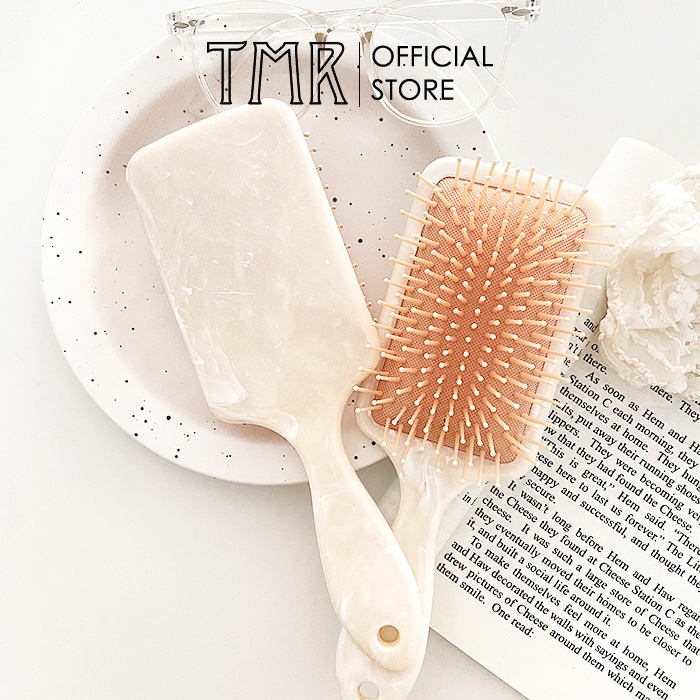 Lược Gỡ Rối TMR Vân Marbling  Hair Comb Brush chống rụng, sấy tạo kiểu phồng tóc chuyên dụng