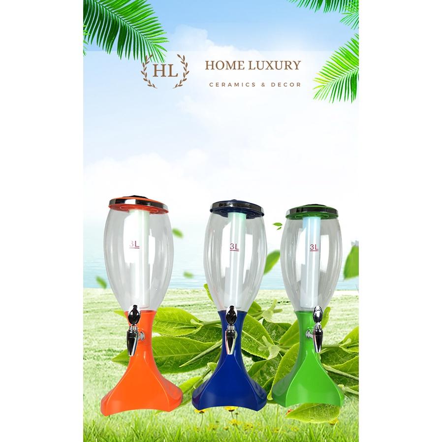 THÁP BIA 3 Lít - Đèn Led 7 màu | Cây bia | Tháp đựng bia - nước hoa quả giữ lạnh