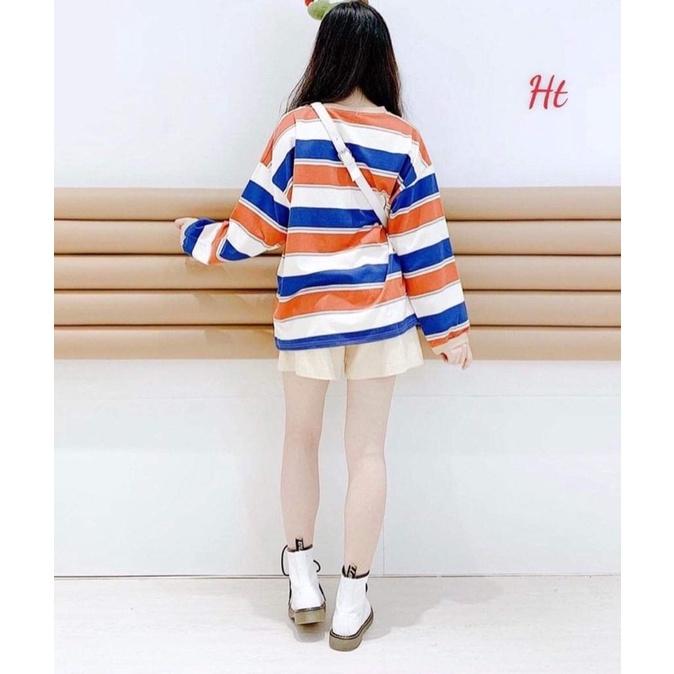 Áo kẻ đỏ bo tay H2A