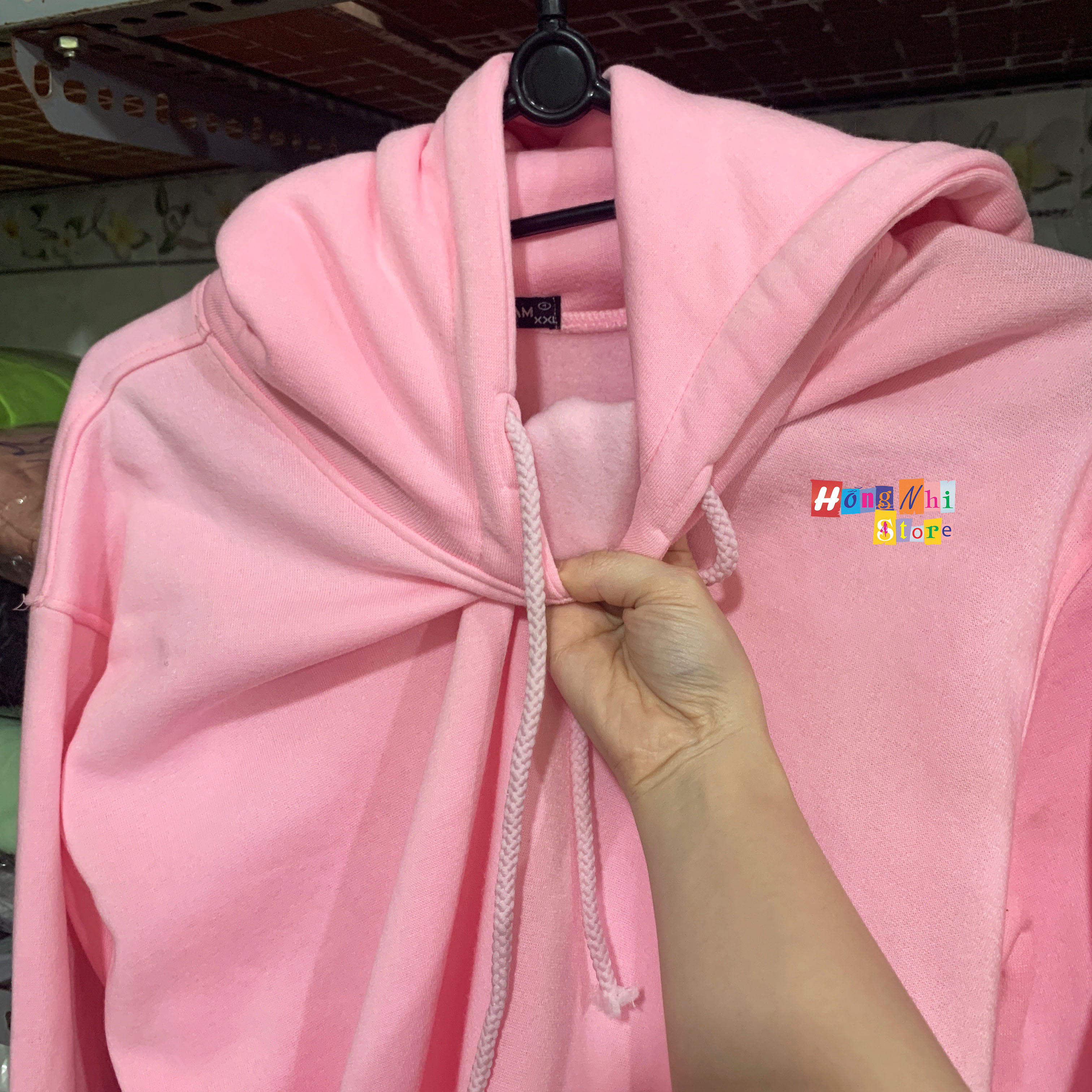 Áo Khoác Hoodie Trơn Ulzzang Unisex Màu Hồng Tươi Chất Nỉ Bông Cao Cấp Dáng Rộng Nam Nữ - MM