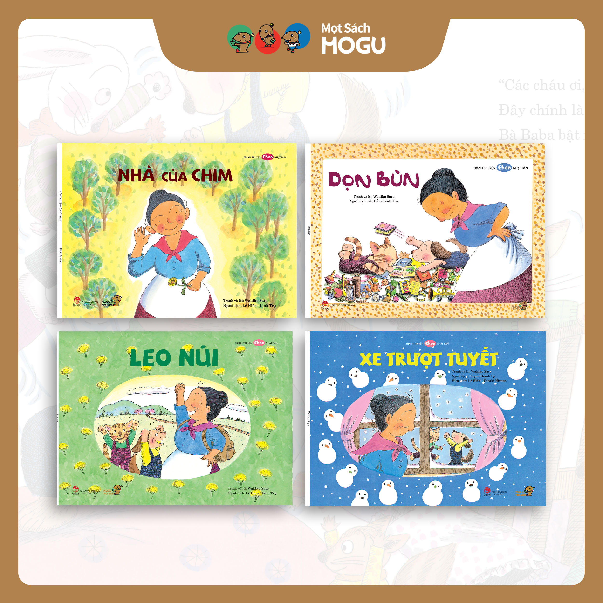 Truyện Ehon bé 3-4-5 tuổi - Bộ 4 cuốn Dạo chơi cùng bà Baba