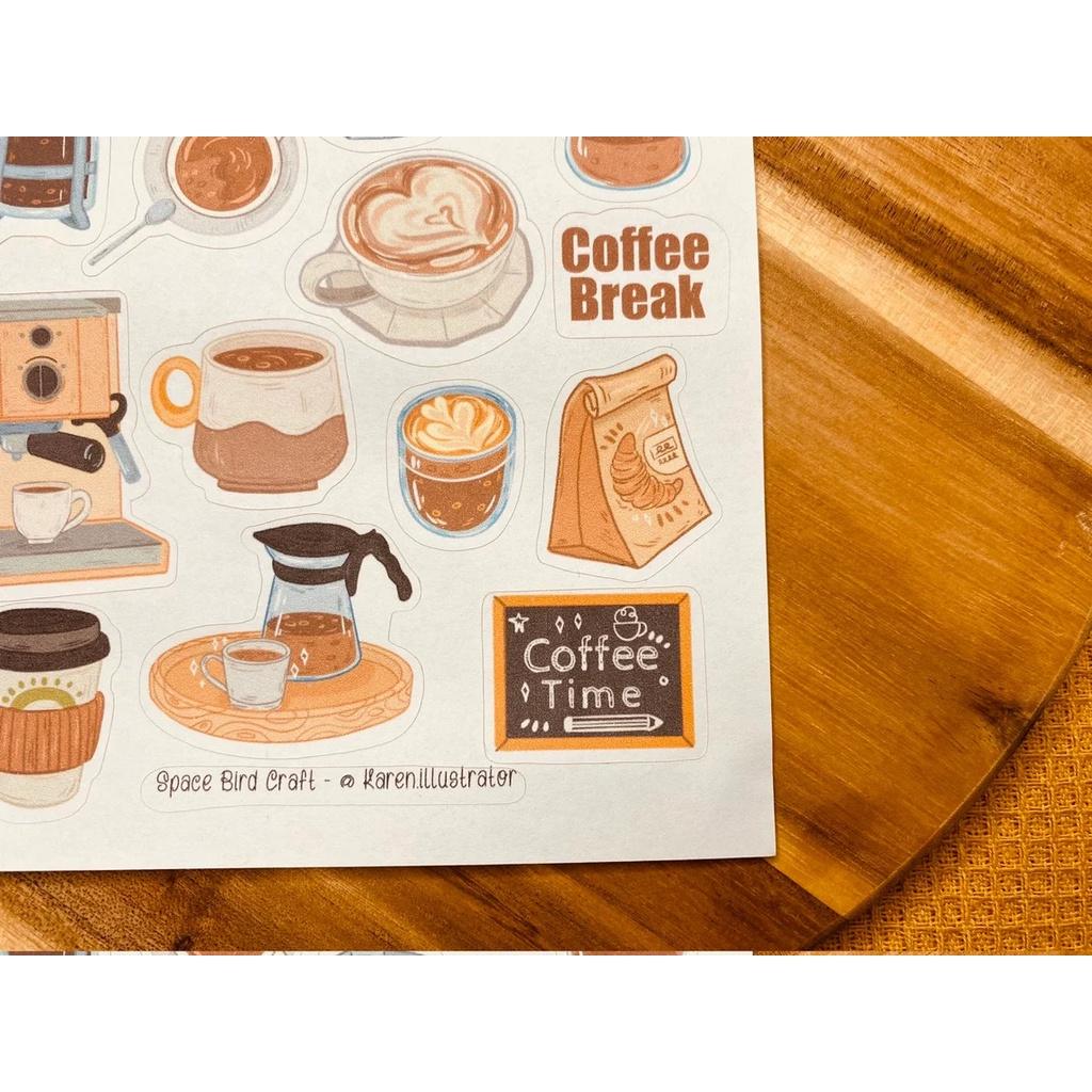 sticker sheet coffee house - chuyên dán, trang trí sổ nhật kí, sổ tay | Bullet journal sticker - unim001