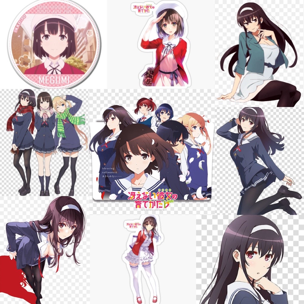 Sticker Saenai Heroine no Sodatekata 30-60 ảnh ép lụa khác nhau / hình dán Saenai Heroine no Sodatekata