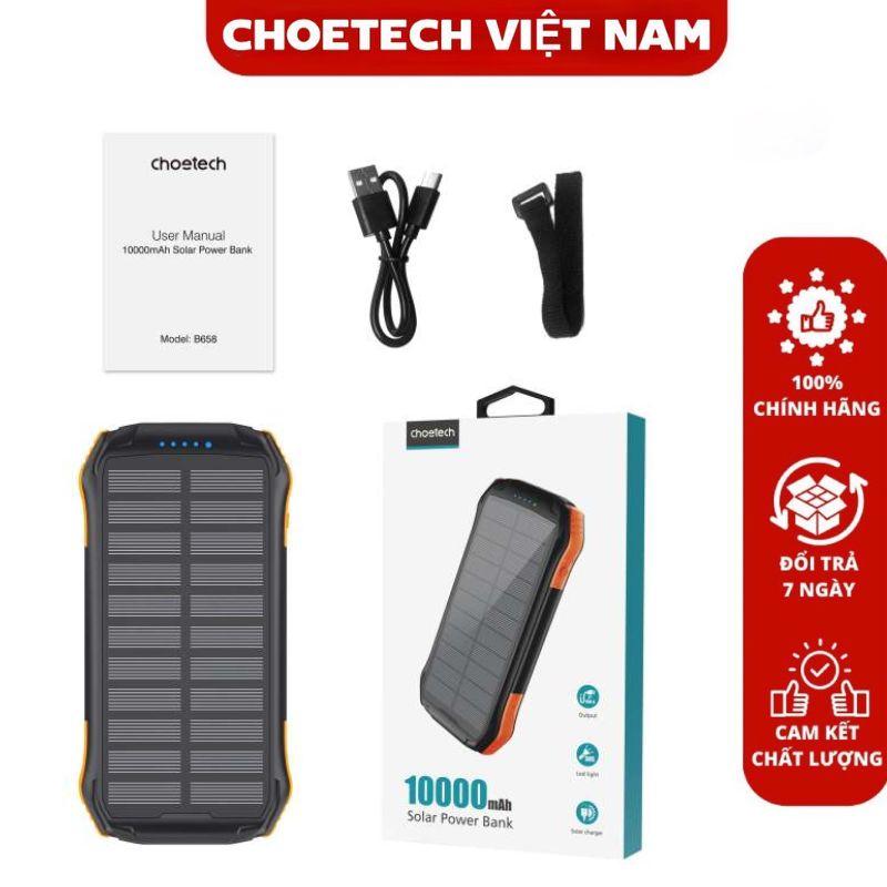 Pin Sạc Dự Phòng Năng Lượng Mặt Trời Tích Hợp Sạc không Dây Choetech B659 dung lượng 10.000mAh( HÀNG CHÍNH HÃNG)