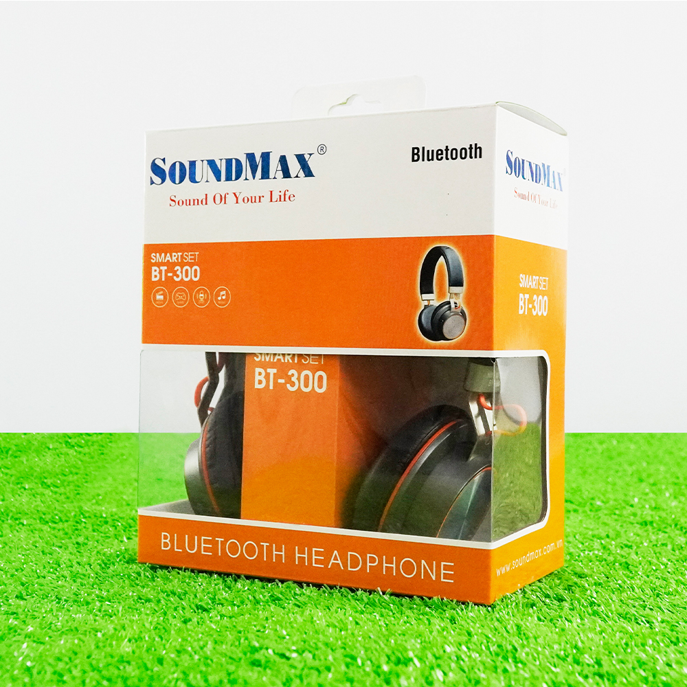 Tai Nghe Bluetooth Chụp Tai Có Micro Tích Hợp SoundMax BT-300 | Bluetooth Headphone SoundMax BT300 | Pin Dung Lượng Cao, Gọn Nhẹ Dễ Dàng Mang Theo, Âm Thanh Ấn Tượng, Thời Gian Nghe Nhạc Lên Đến 8 Tiếng - Hàng Chính Hãng