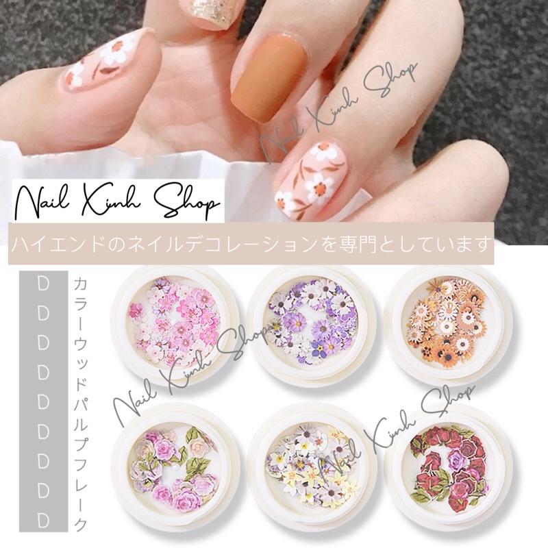 Hoa giấy nail 3D - Hoa giấy trang trí móng tay đắp ẩn theo phong cách Hàn Nhật (lẻ 1 hủ)