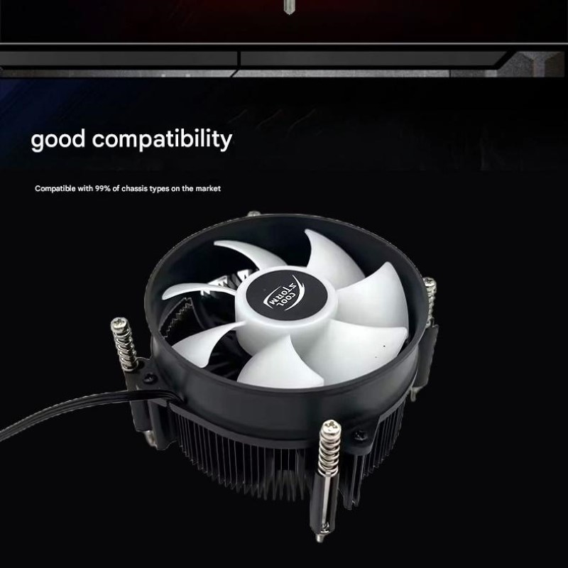 Quạt tản nhiệt CPU Led rainbow T80 for Intell lõi đồng nguyên chất cho máy tính hàng nhập khẩu