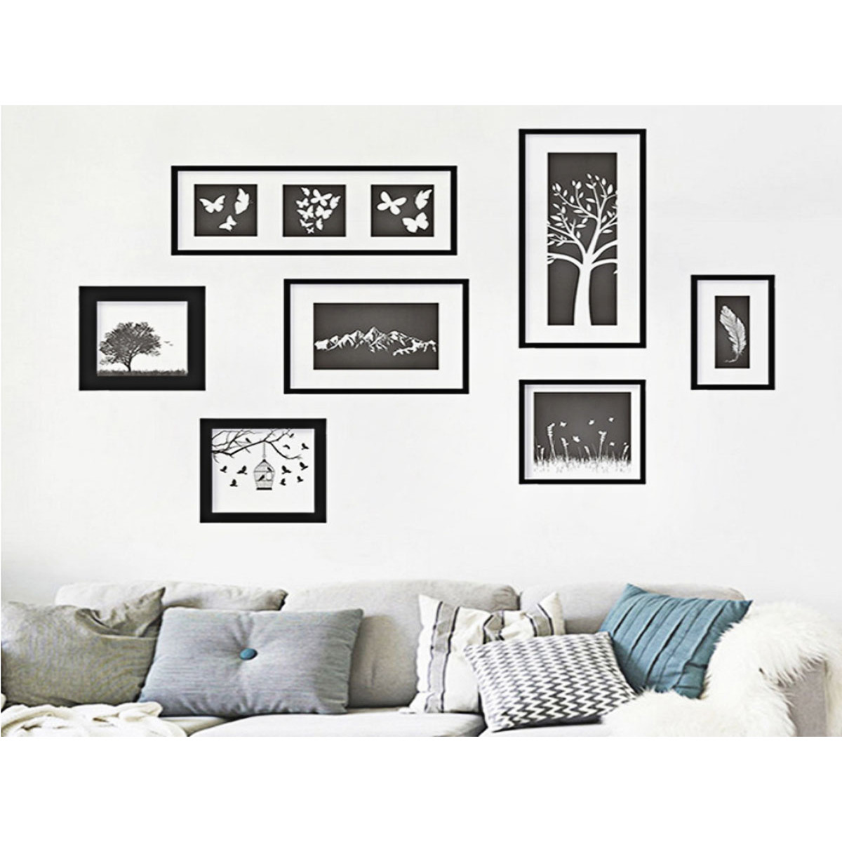 Decal dán tường khung ảnh đen trắng