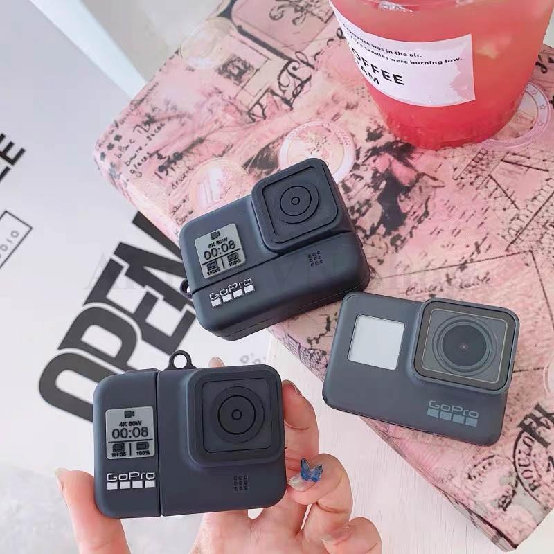 Bao Case Ốp dành cho Airpods 1,2 & Airpods Pro máy quay Go Pro silicon 3d cao cấp