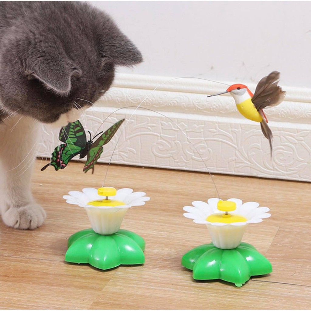 Không Kèm Pin AAA - Đồ chơi đuổi bắt bướm và hoa đuổi bắt dành cho mèo