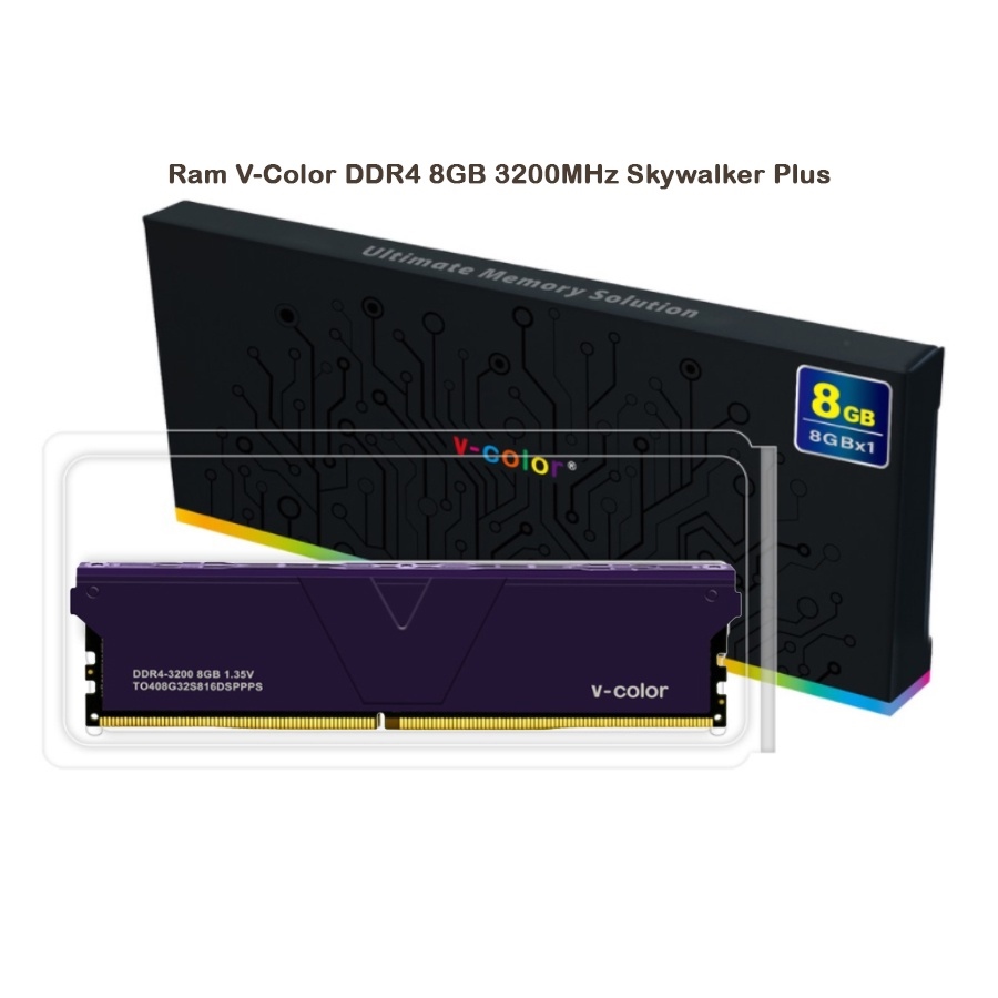 Ram V-Color DDR4 8GB 3200MHz Skywalker Plus UDIMM 1.35V - Hàng chính hãng