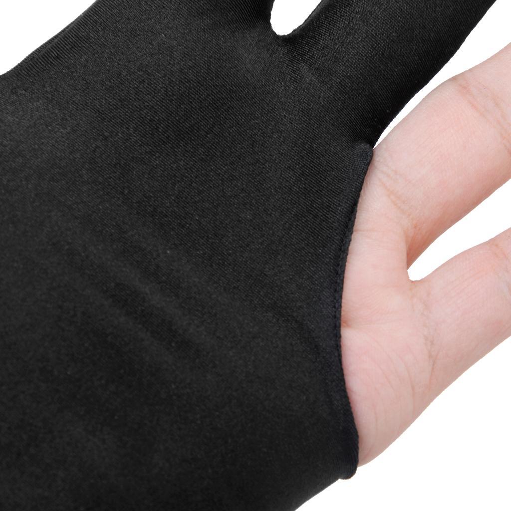 Snooker Billiard Cue Glove Pool Left/Right Hand Three Finger Accessory Black