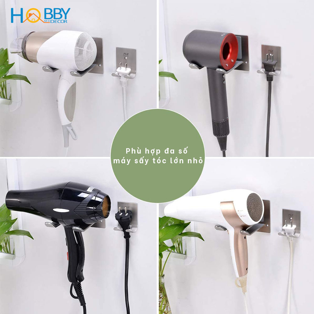 Giá treo máy sấy tóc inox 304 gắn tường HOBBY Home Decor MS3PC