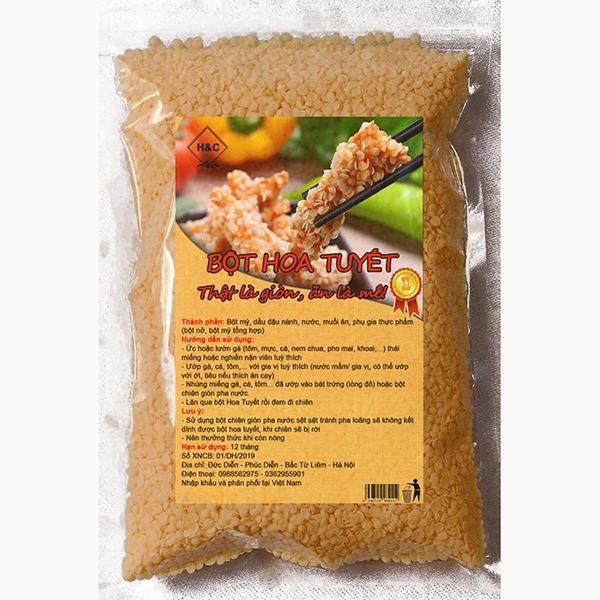 Bột Chiên Xù Hoa Tuyết 500g - Giòn tan ( Gà rán, gà lắc, tôm chiên, hotdog, đồ ăn vặt... )