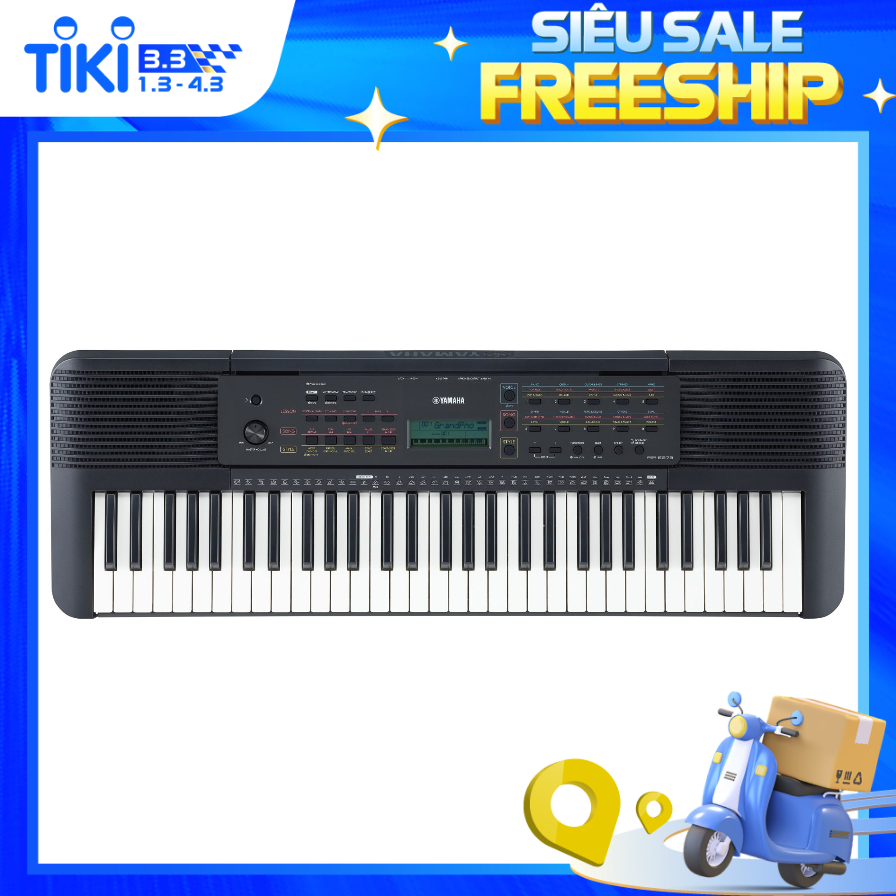 Đàn Organ Yamaha PSR-E273 Keyboard Bản Sơ Cấp 61 Phím, Nhiều Âm Thanh Chức Năng Khác Nhau, Phù Hợp Với Người Mới Bắt Đầu