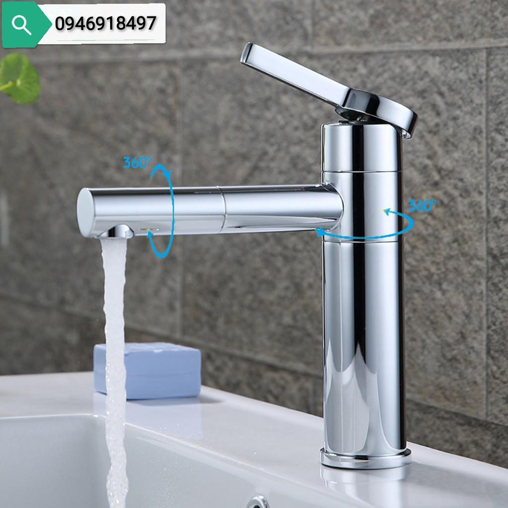 vòi lavabo nóng lạnh Toto thân và vòi xoay 360 độ